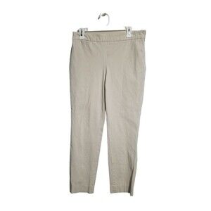 Talbots Dress Pants Womens 10 Beige Classic Side Zip Slim Career Stretch 31x30
